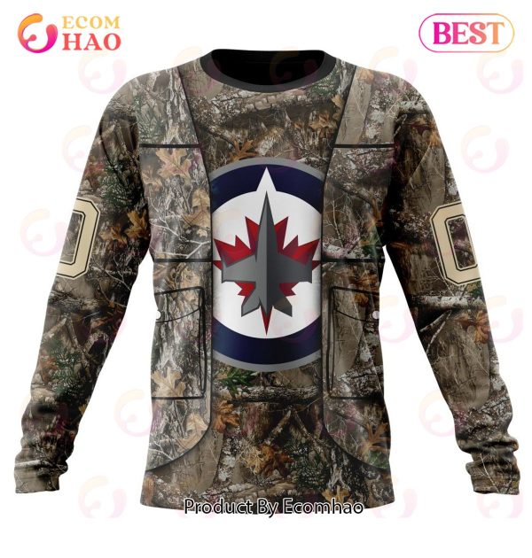 NHL Winnipeg Jets Specialized Unisex Vest Kits With Realtree Camo 3D Hoodie