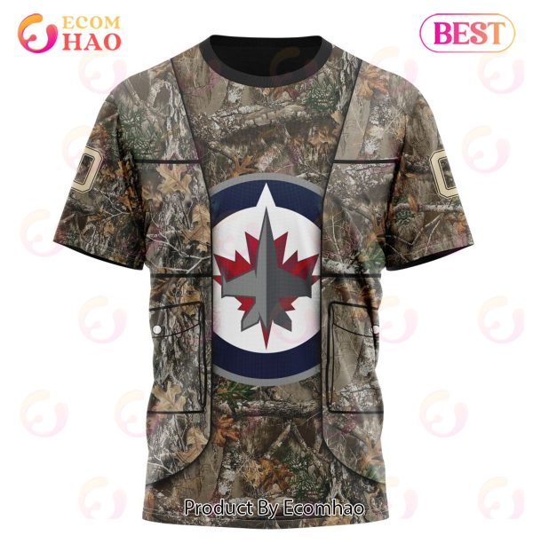 NHL Winnipeg Jets Specialized Unisex Vest Kits With Realtree Camo 3D Hoodie