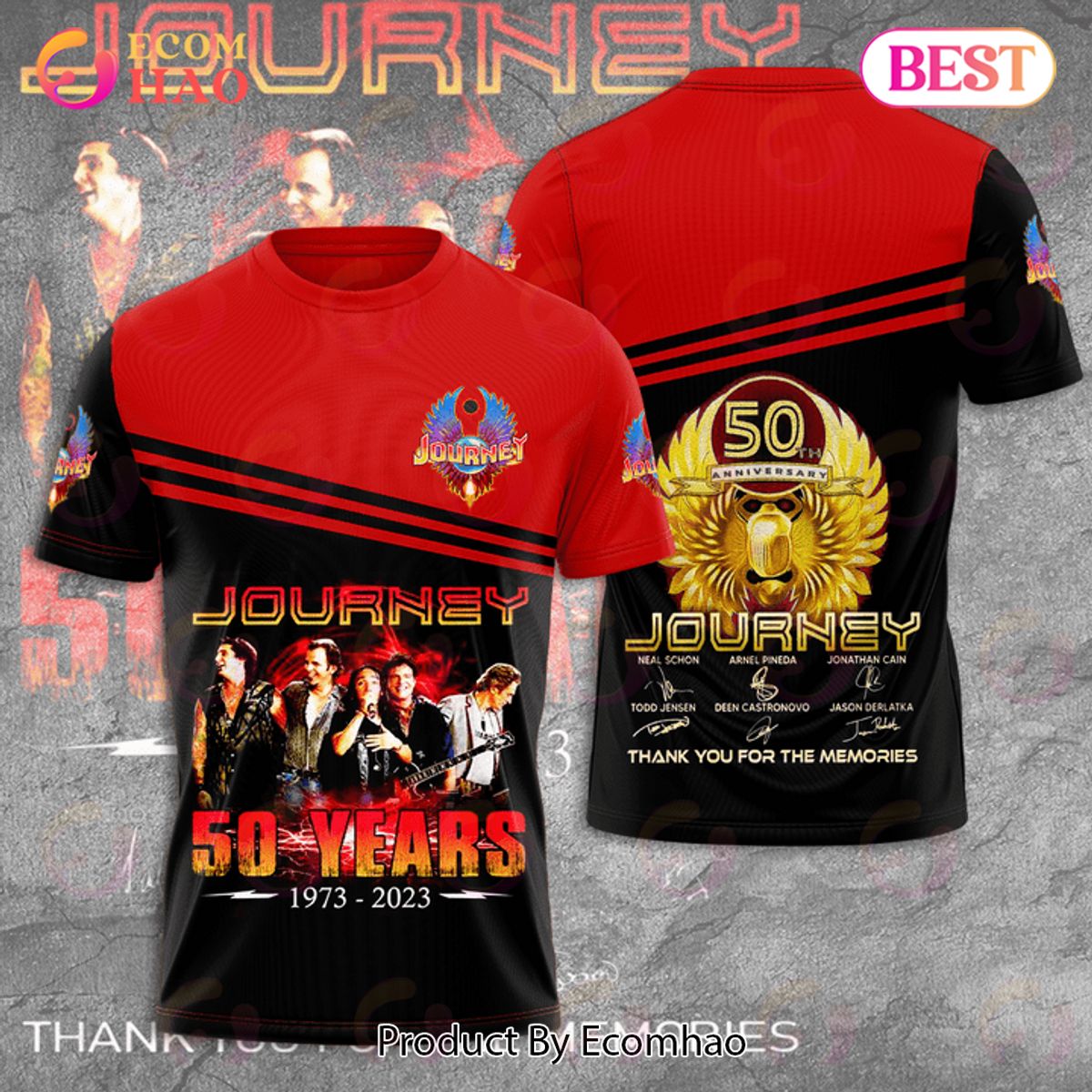 Journey 50th Anniversary 1973 - 2023 Thank You For The Memories 3D T-Shirt