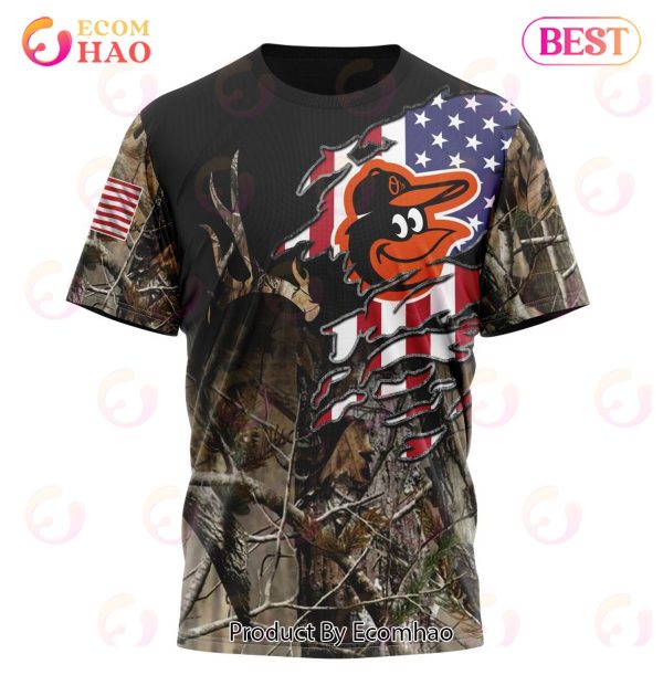 MLB Baltimore Orioles Special Camo Realtree Hunting 3D Hoodie