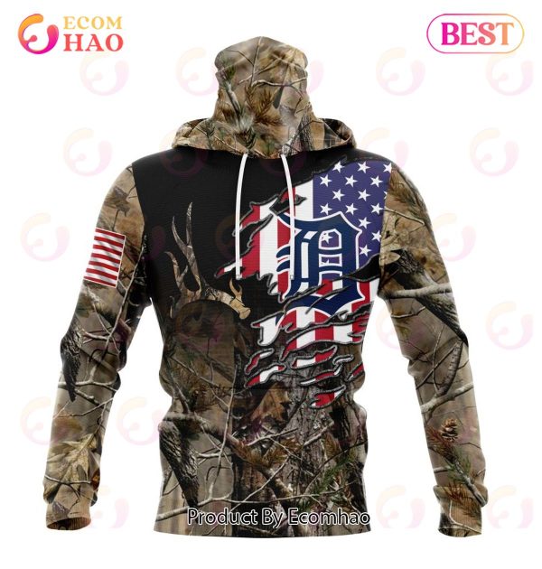 MLB Detroit Tigers Special Camo Realtree Hunting 3D Hoodie