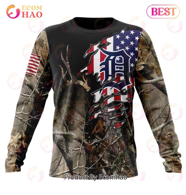 MLB Detroit Tigers Special Camo Realtree Hunting 3D Hoodie