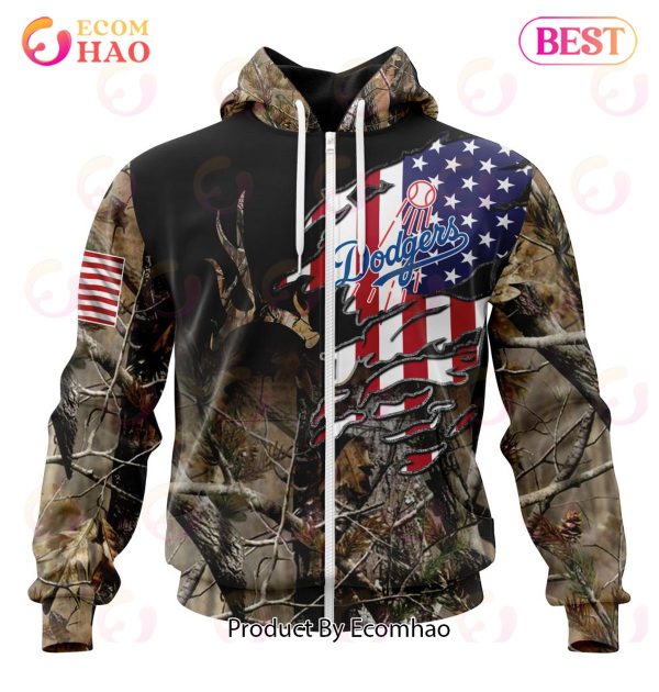 MLB Los Angeles Dodgers Special Camo Realtree Hunting 3D Hoodie
