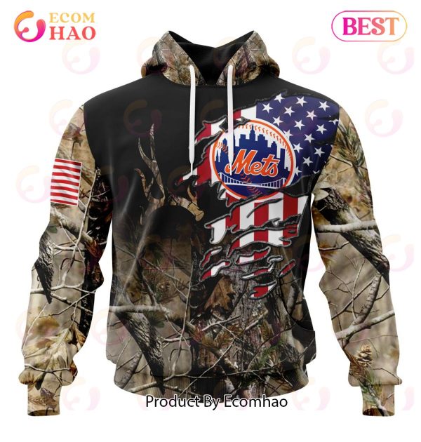 MLB New York Mets Special Camo Realtree Hunting 3D Hoodie