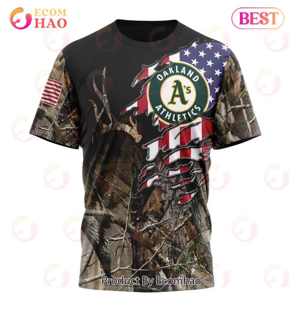 MLB Oakland Athletics Special Camo Realtree Hunting 3D Hoodie