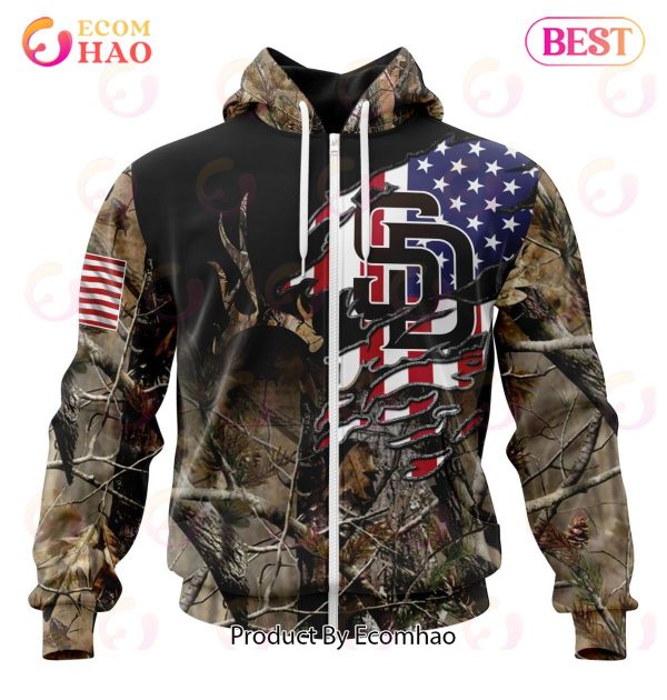MLB San Diego Padres Special Camo Realtree Hunting 3D Hoodie
