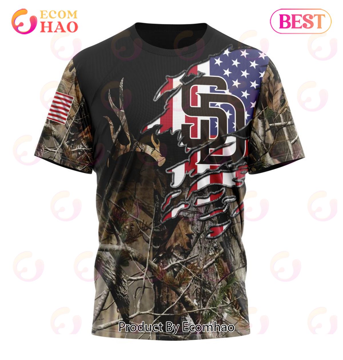 MLB San Diego Padres Special Camo Realtree Hunting 3D Hoodie