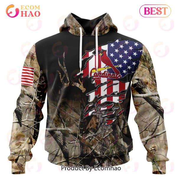 MLB St. Louis Cardinals Special Camo Realtree Hunting 3D Hoodie