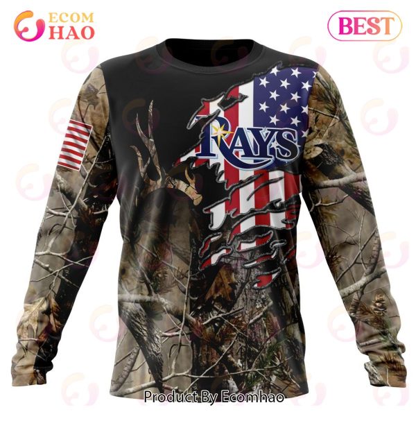 MLB Tampa Bay Rays Special Camo Realtree Hunting 3D Hoodie