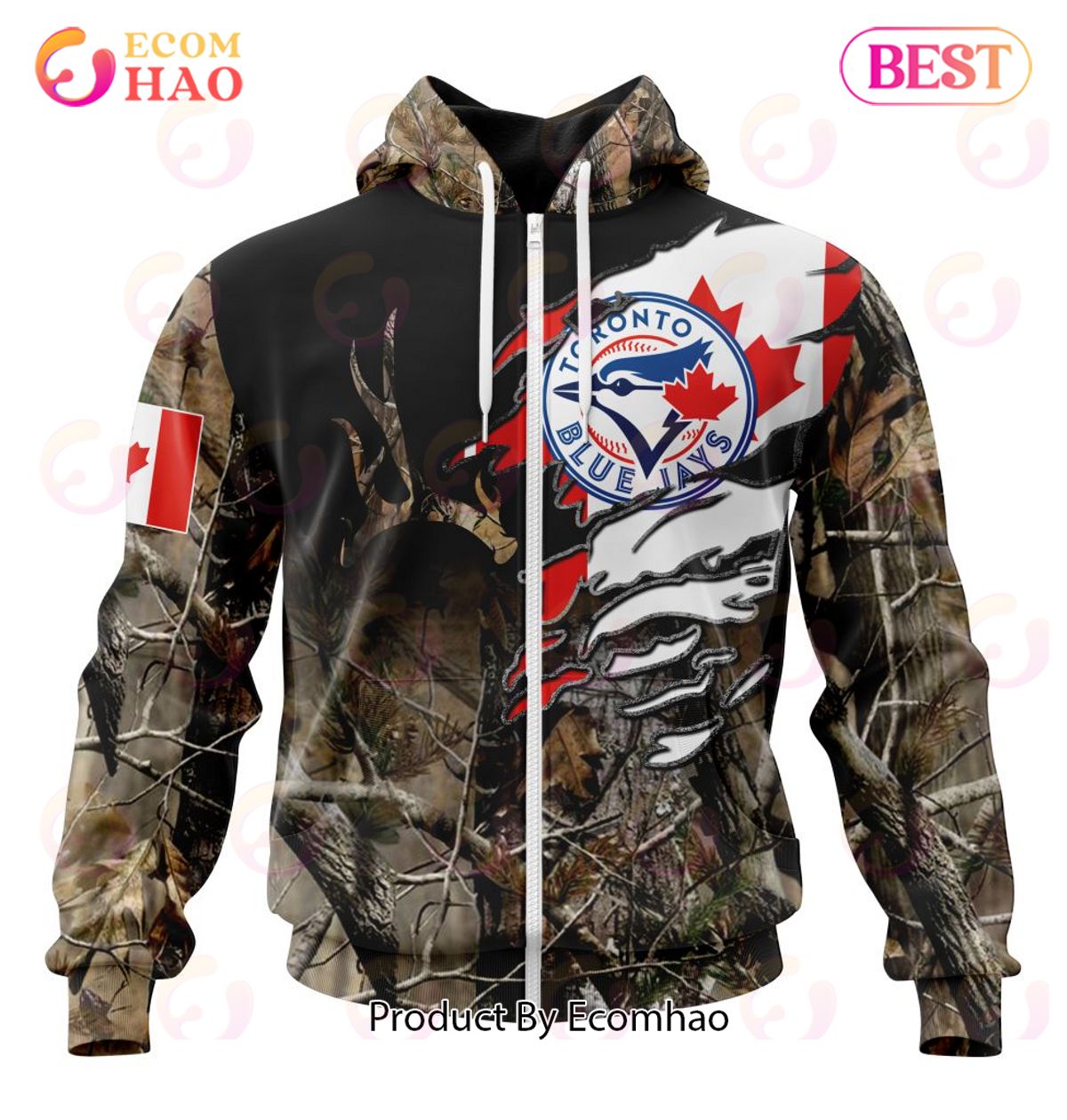 MLB Toronto Blue Jays Special Camo Realtree Hunting 3D Hoodie