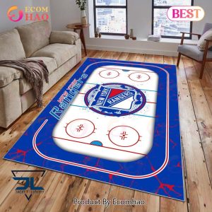 NHL New York Rangers Non Slip Rug Home Decor For Living Room, Bedroom Rug