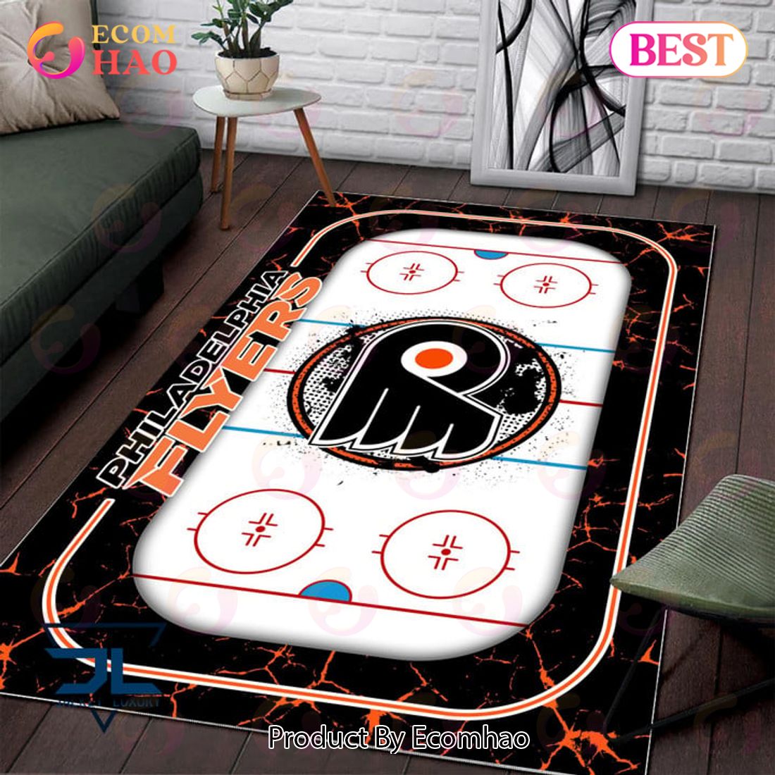 NHL Philadelphia Flyers Non Slip Rug Home Decor For Living Room, Bedroom Rug