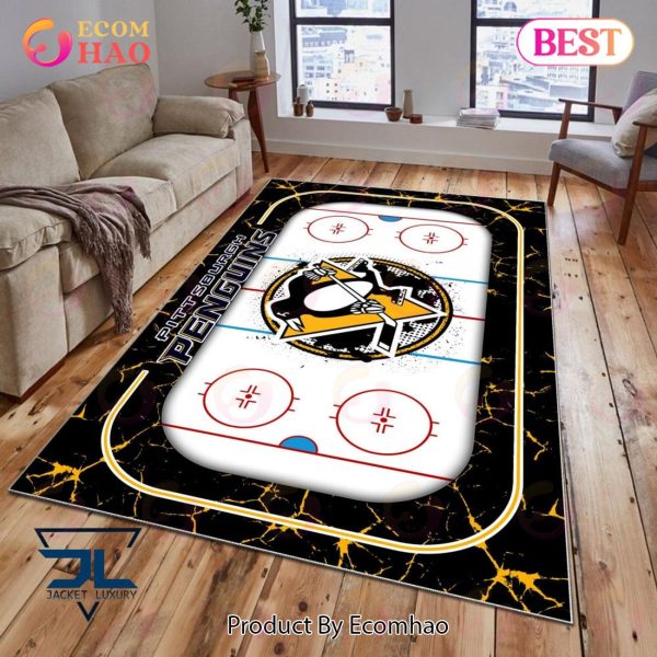 NHL Pittsburgh Penguins Non Slip Rug Home Decor For Living Room, Bedroom Rug