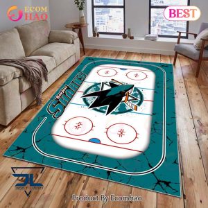 NHL San Jose Sharks Non Slip Rug Home Decor For Living Room, Bedroom Rug