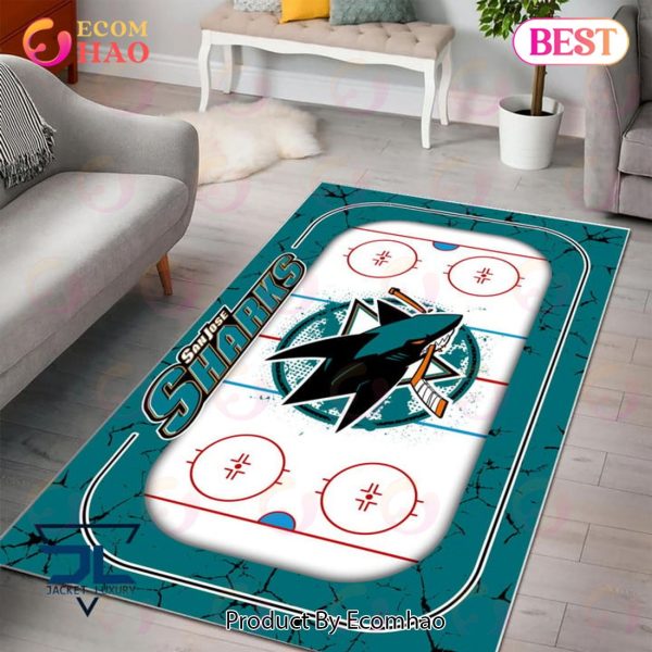 NHL San Jose Sharks Non Slip Rug Home Decor For Living Room, Bedroom Rug