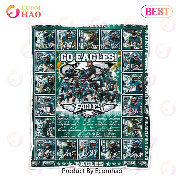 Philadelphia Eagles Go Eagles New Team Quilt, Fleece Blanket, Sherpa Fleece Blanket