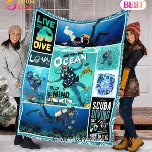 Scuba Diving Gift For Birthday Diver Quilt, Fleece Blanket, Sherpa Fleece Blanket