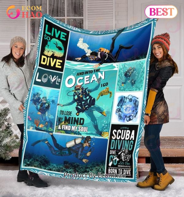 Scuba Diving Gift For Birthday Diver Quilt, Fleece Blanket, Sherpa Fleece Blanket