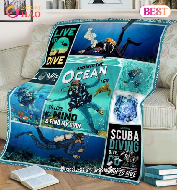 Scuba Diving Gift For Birthday Diver Quilt, Fleece Blanket, Sherpa Fleece Blanket