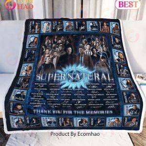 Supernatural TV Series Winchester Thank You For The Memories Quilt, Fleece Blanket, Sherpa Fleece Blanket