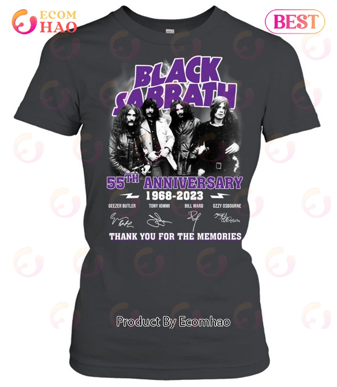 Black Sabbath 55th Anniversary 1968 - 2023 Thank You For The Memories T-Shirts