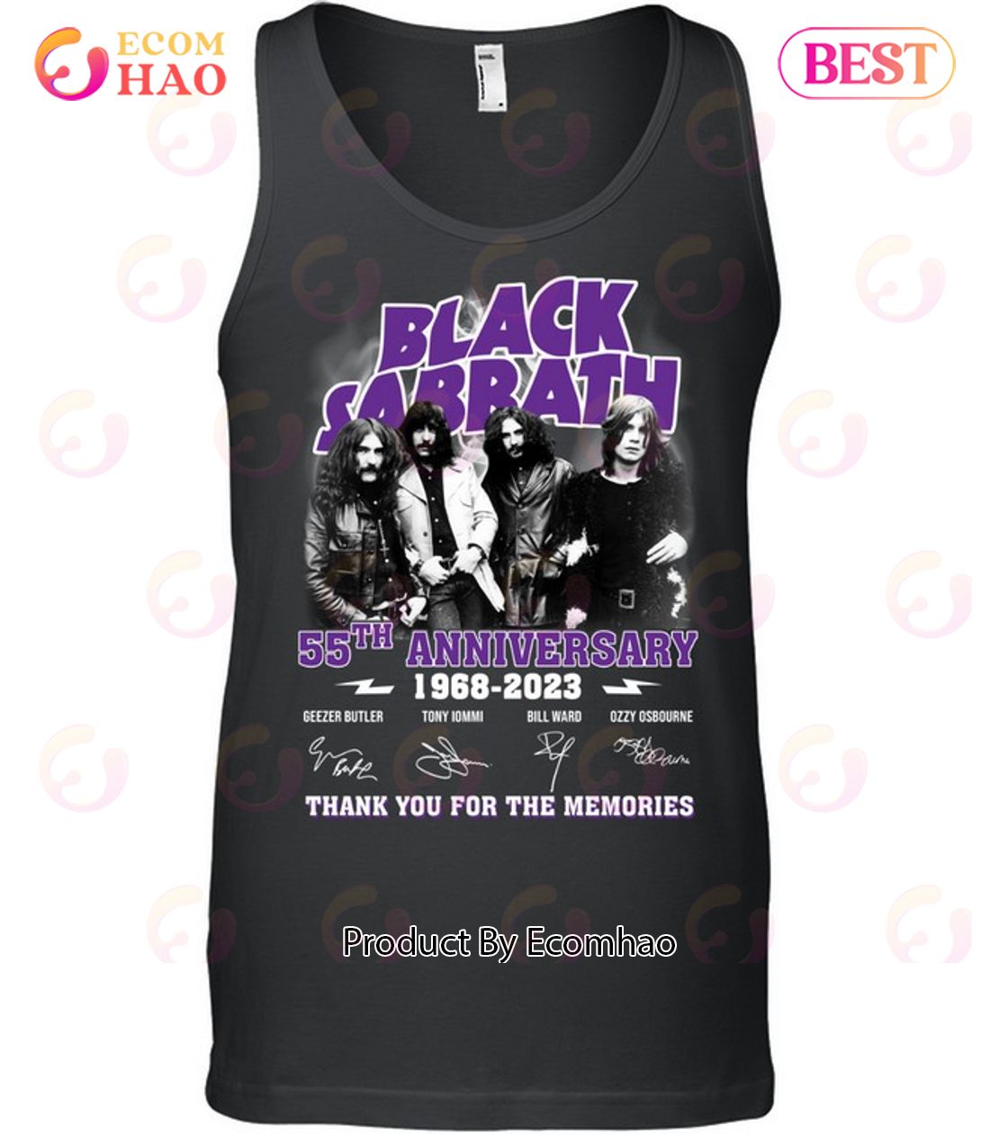 Black Sabbath 55th Anniversary 1968 - 2023 Thank You For The Memories T-Shirts