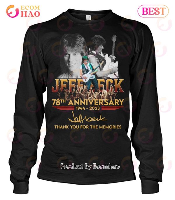 Jeff Beck 78th Anniversary 1944 – 2023 Thank You For The Memories T-Shirt