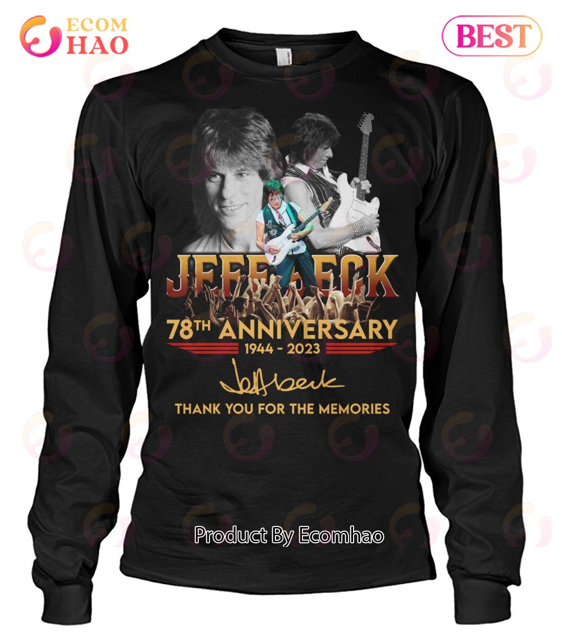 Jeff Beck 78th Anniversary 1944 - 2023 Thank You For The Memories T-Shirt