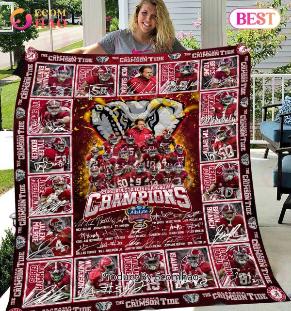 Alabama Crimson Tide football Sugar Bowl 2022 Champions Quilt, Fleece Blanket, Sherpa Fleece Blanket