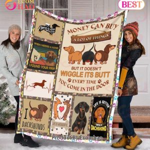 Life Is Better With A Dachshund Quilt, Fleece Blanket, Sherpa Fleece Blanket