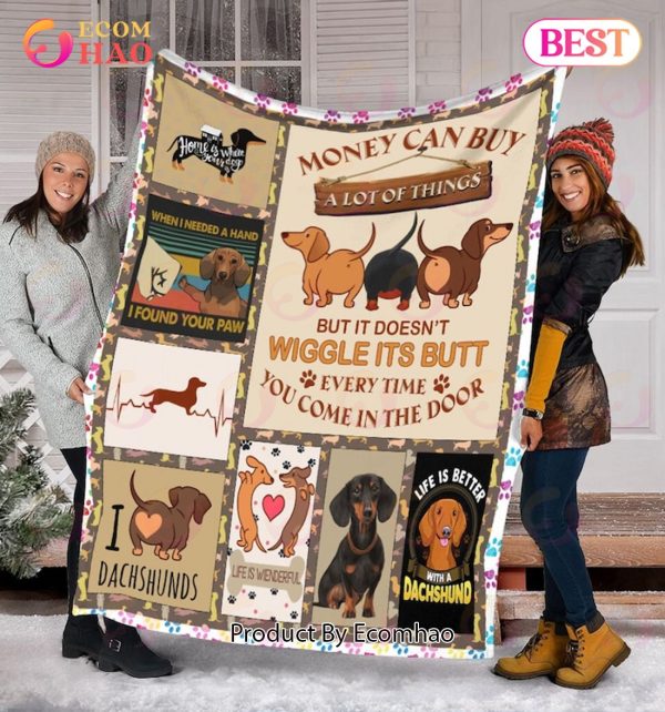 Life Is Better With A Dachshund Quilt, Fleece Blanket, Sherpa Fleece Blanket