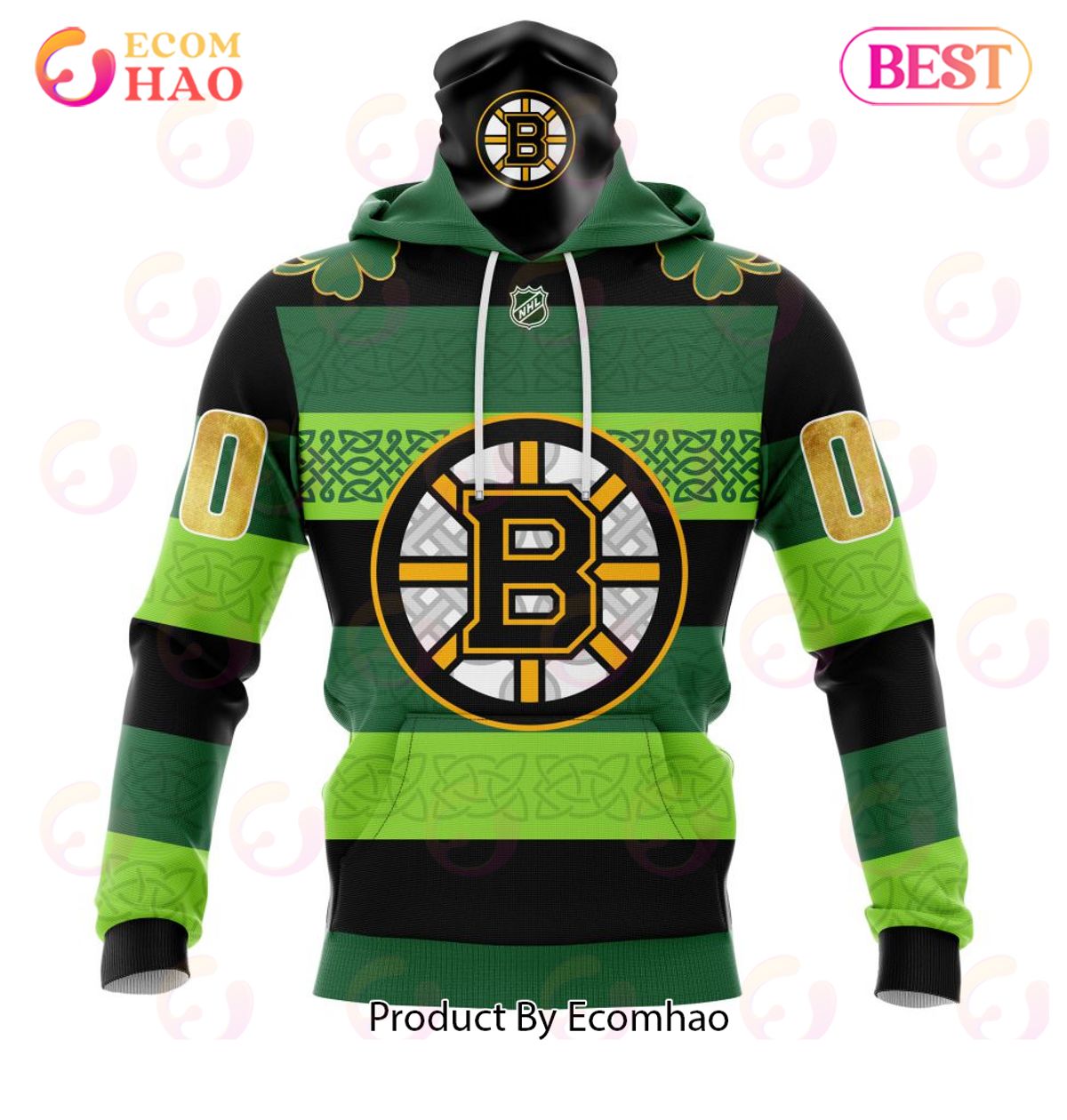 NHL Boston Bruins St.Patrick Days Concepts 3D Hoodie