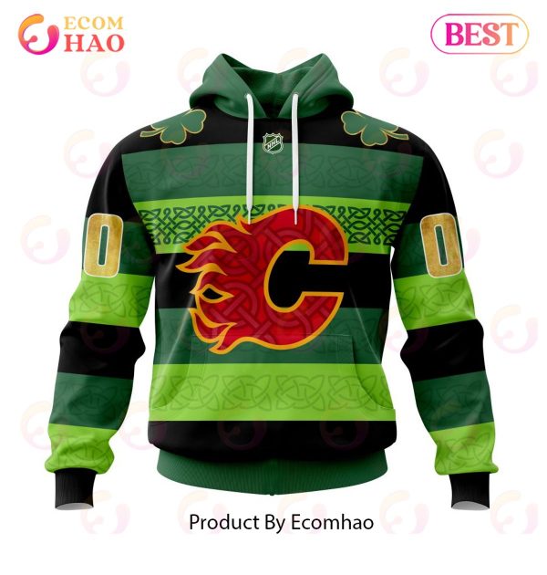 NHL Calgary Flames St.Patrick Days Concepts 3D Hoodie