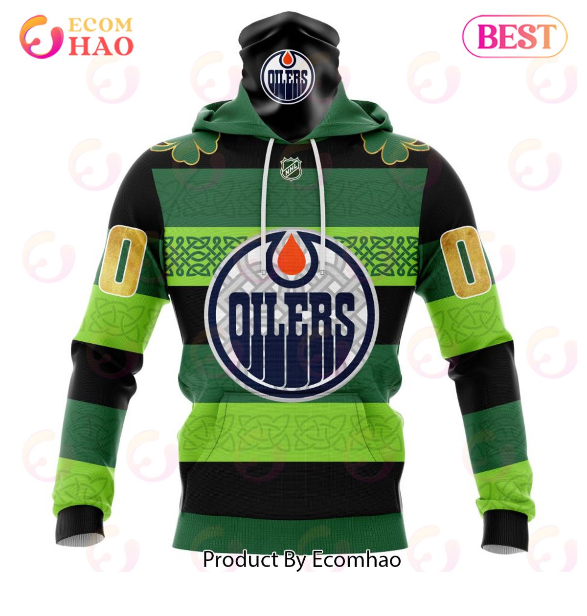 NHL Edmonton Oilers St.Patrick Days Concepts 3D Hoodie