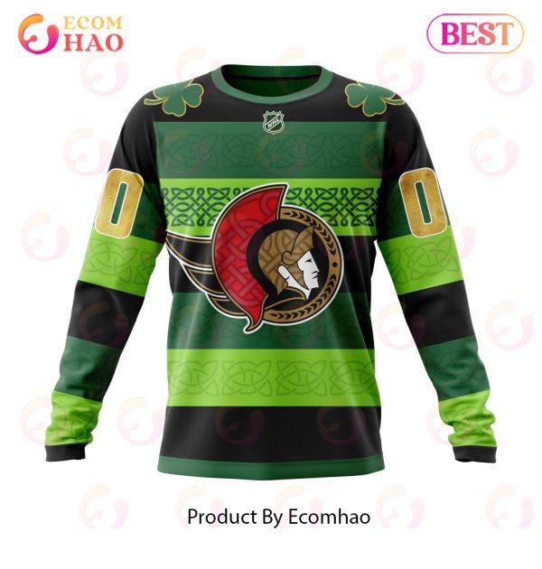 NHL Ottawa Senators St.Patrick Days Concepts 3D Hoodie