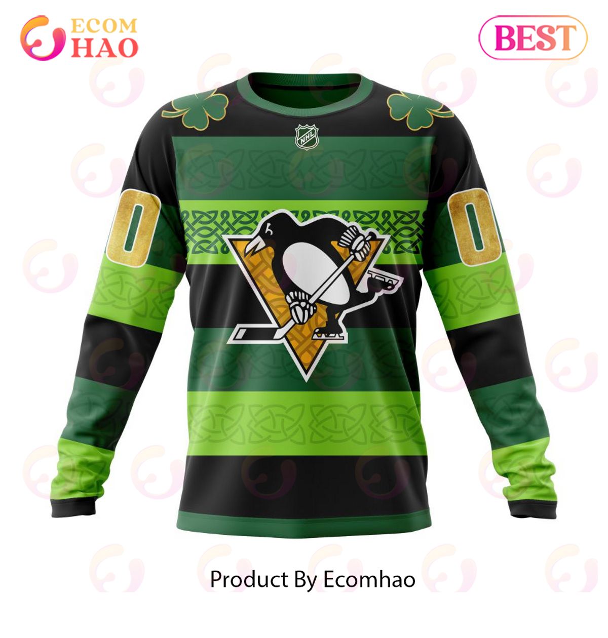 NHL Pittsburgh Penguins St.Patrick Days Concepts 3D Hoodie