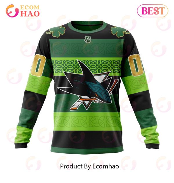 NHL San Jose Sharks St.Patrick Days Concepts 3D Hoodie