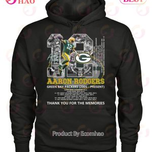 Aaron Rodgers 12 Green Bay Packers 2005 – Present Thank You For The Memories T-Shirt