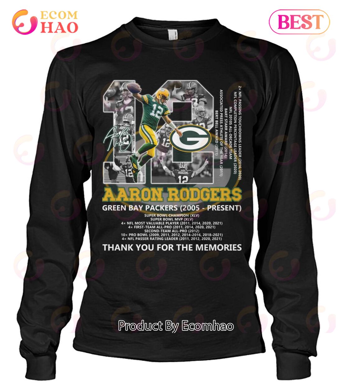 Green Bay Packers Aaron Rodgers 12 3D Custom Name Hawaiian Shirt