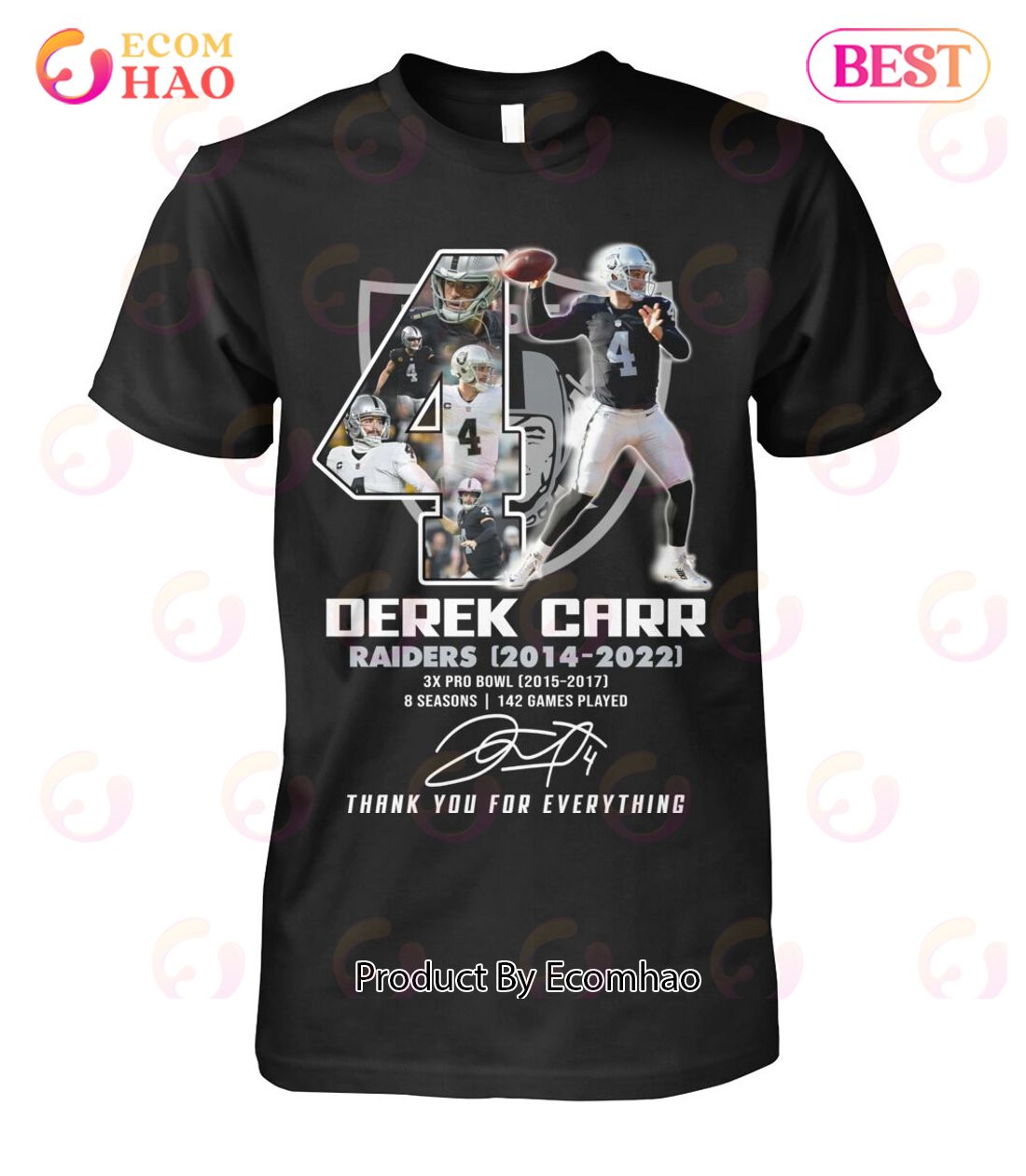 Derek Carr Raiders 2014 – 2022 Thank You For Everything T-Shirt