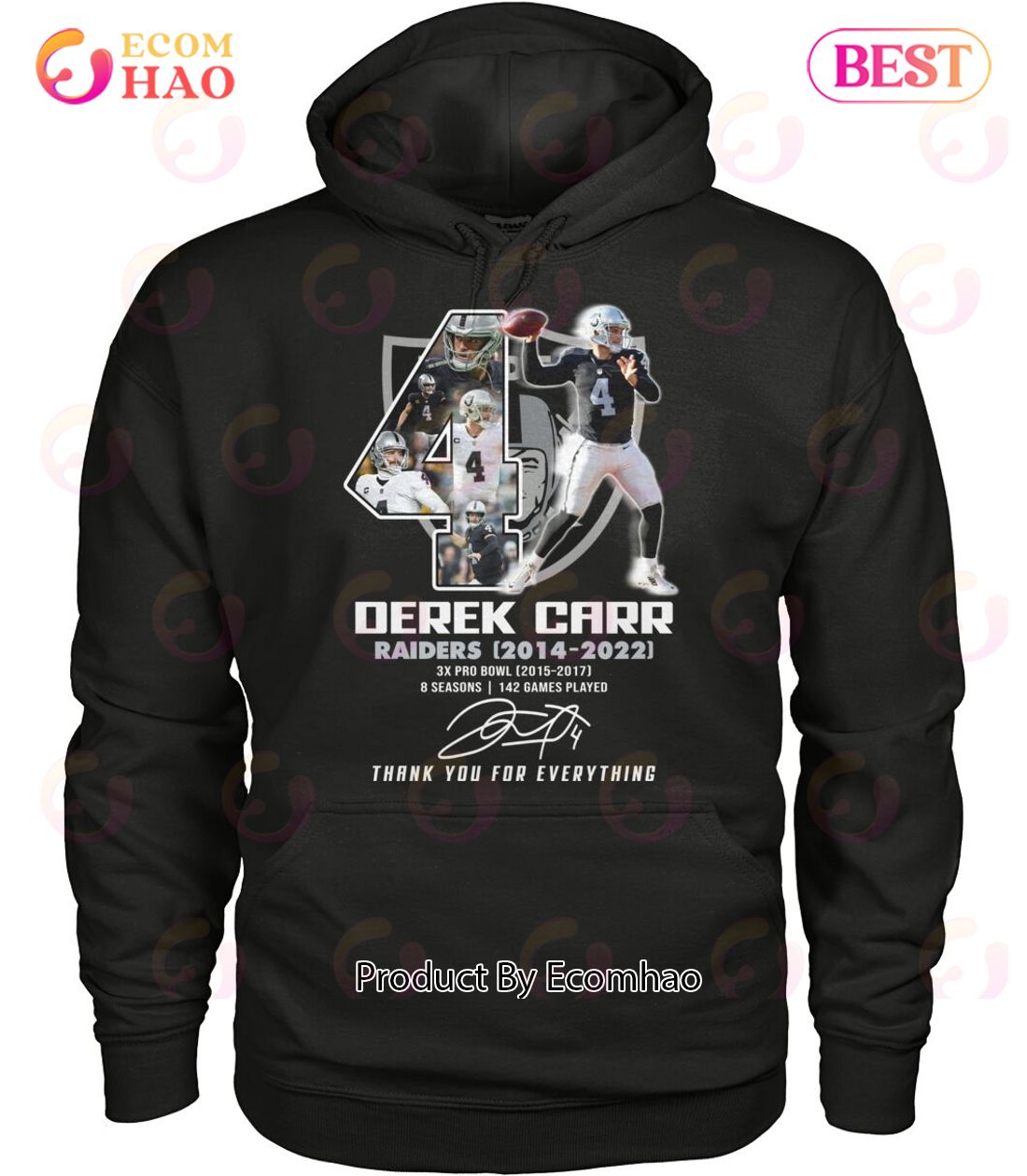 Derek Carr Raiders 2014 – 2022 Thank You For Everything T-Shirt