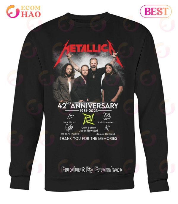 Metallica 42nd Anniversary 1981 – 2023 Thank You For The Memories T-Shirt