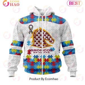 NRL Brisbane Broncos Autism Awareness Concept Kits 3D Hoodie