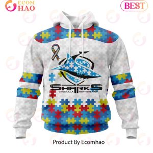 NRL Cronulla-Sutherland Sharks Autism Awareness Concept Kits 3D Hoodie
