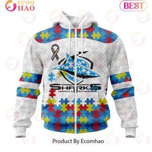 NRL Cronulla-Sutherland Sharks Autism Awareness Concept Kits 3D Hoodie