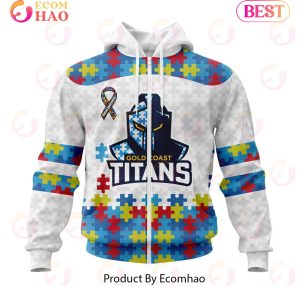 NRL Gold Coast Titans Autism Awareness Concept Kits 3D Hoodie