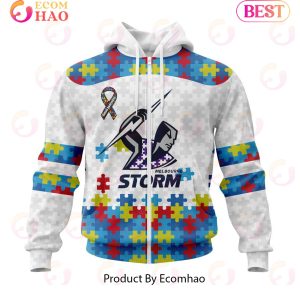 NRL Melbourne Storm Autism Awareness Concept Kits 3D Hoodie