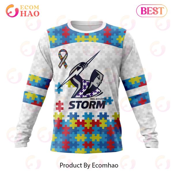NRL Melbourne Storm Autism Awareness Concept Kits 3D Hoodie