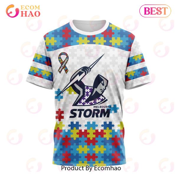 NRL Melbourne Storm Autism Awareness Concept Kits 3D Hoodie