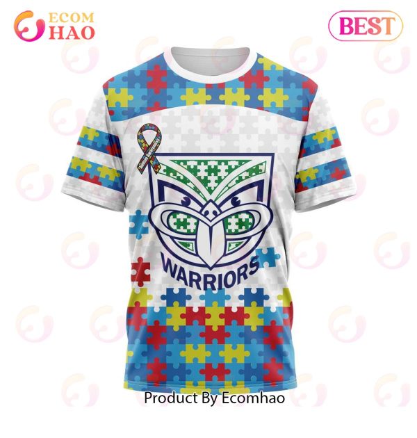 NRL New Zealand Warriors Autism Awareness Concept Kits 3D Hoodie